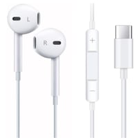 بكج 3 سماعة ايفون سلك مع مايك مدمج -لون ابيض -(للا...