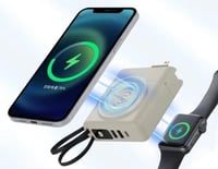 JEEBEL - ا 5 في 1باور بانك وشاحن جداري ولاسلكي عال...