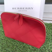 شنطة بربري جلد اصليه BURBERRY Red Leather Pouch