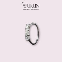 زمام بيرسينج فضة 925S دائري حلقة بأربع فصوص