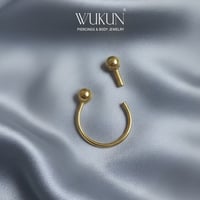 حلق بيرسينج ذهب عيار 18k بشكل حذوة الحصان