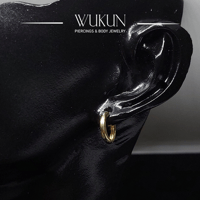 أقراط ذهب حلقة عيار 18k سادة