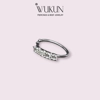 زمام بيرسينج فضة 925S دائري حلقة بأربع فصوص