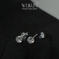 أقراط فضة 925s شكل فص واحد حجم (4) مل