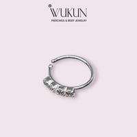 زمام بيرسينج فضة 925S دائري حلقة بأربع فصوص