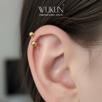 حلق بيرسينج ذهب عيار 18k بشكل حذوة الحصان