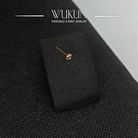 زمام بيرسينج ذهب عيار 18k وردة بفص أبيض 2