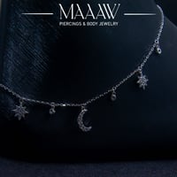 خلخال فضة هلال ونجوم موديل 9227