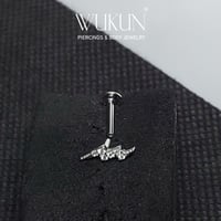 بيرسينج فضة 925s برغي باك فلات شكل برق بفصوص لامعة