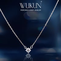 سلسال فضة عيار 925 فص واحد لامع