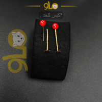 زمام بيرسينج ذهب عيار 18k دائرة منقوشة بفص سبع ألو...