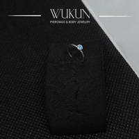 زمام بيرسينج فضة 925s دائري حلقة بفص عاكس ألوان