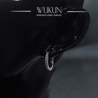 أقراط فضة عيار 925S حلقة بفصوص