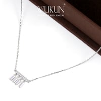 سلسال فضة عيار 925 شكل أربع كرستالات متحركة