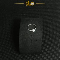 زمام بيرسينج فضة 925s دائري حلقة بخرزة بيضاء