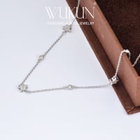 عقد شوكر فضة عيار 925 نجوم بفصوص لامعة