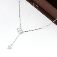 سلسال فضة عيار 925 شكل نجمة معلقة