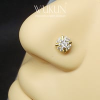 زمام بيرسينج ذهب عيار 18k دائرة بفصوص صغيرة