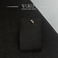 زمام بيرسينج ذهب عيار 18K دائري حلقة بفصين صغيرة ع...