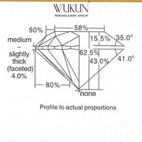 زمام بيرسينج ذهب عيار 18K فص مزنايت بلمعة أفضل