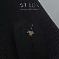 زمام بيرسينج ذهب عيار 18k وردة ثلاثية