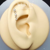 بيرسينج فضة 925s برغي باك فلات شكل فص ثابت وفصين م...