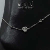 خلخال فضة 925s وميض القلب