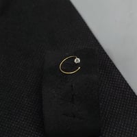 زمام بيرسينج ذهب 18k دائري حلقة حلزونية بفص أبيض