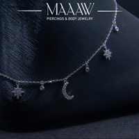 خلخال فضة هلال ونجوم موديل 9227