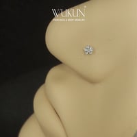 زمام بيرسينج فضة 925S شنكار بفص نجمة أبيض