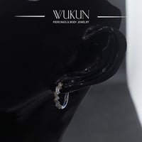 أقراط فضة عيار 925S حلقة بفصوص ثلجية