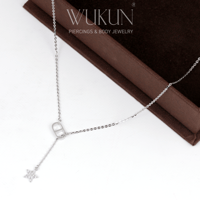 سلسال فضة عيار 925 شكل نجمة معلقة