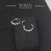 أقراط فضة عيار 925S حلقة بفصوص ثلجية