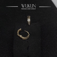 أقراط ذهب حلقة عيار 18k بفصوص