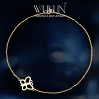 خلخال ذهب عيار 18k بشكل فراشة