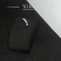 زمام بيرسينج ذهب عيار 18K دائري حلقة بأربع فصوص كب...