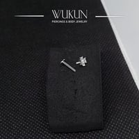 بيرسينج فضة برغي بثلاث فصوص بيضاء