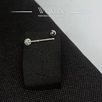 حلق بيرسينج فضة 925s بار مستقيم كرة فصوص