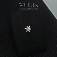 زمام بيرسينج ذهب عيار 18k نجمة بفصوص