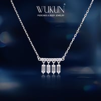 سلسال فضة عيار 925 شكل أربع كرستالات متحركة