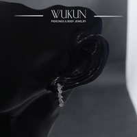 أقراط فضة عيار 925S حلقة بفصوص ثلجية