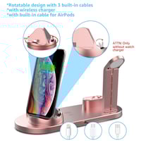 شاحن لاسلكي Dock 4 في 1 محطة شحن متعددة للأجهزة مع...