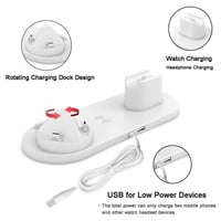 شاحن لاسلكي ، محطة شحن لاسلكي سريعة 6 في 1 لساعة A...