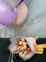 بكج تخرج 1 بوكيه مع كيك وبالونات