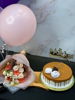 بكج تخرج 1 بوكيه مع كيك وبالونات