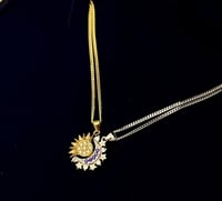 قلادتين الشمس والقمر فضه عيار 925