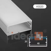 بروفايل مجرى المنيوم 5×2سم بدون شفة دفن سيلفر بطول...