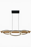 ثريا خشبية تصميم عصري بثلاث حلقات مضيئة تجمع بين ا...