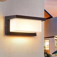 انارة جداري خارجي المنيوم LED أسود بإضاءة صفراء 30...