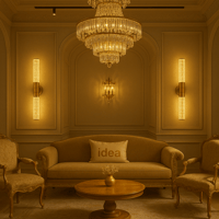 أبليك جداري مودرن أنبوبي ذهبي فاخر بطول 40 سم عرض...